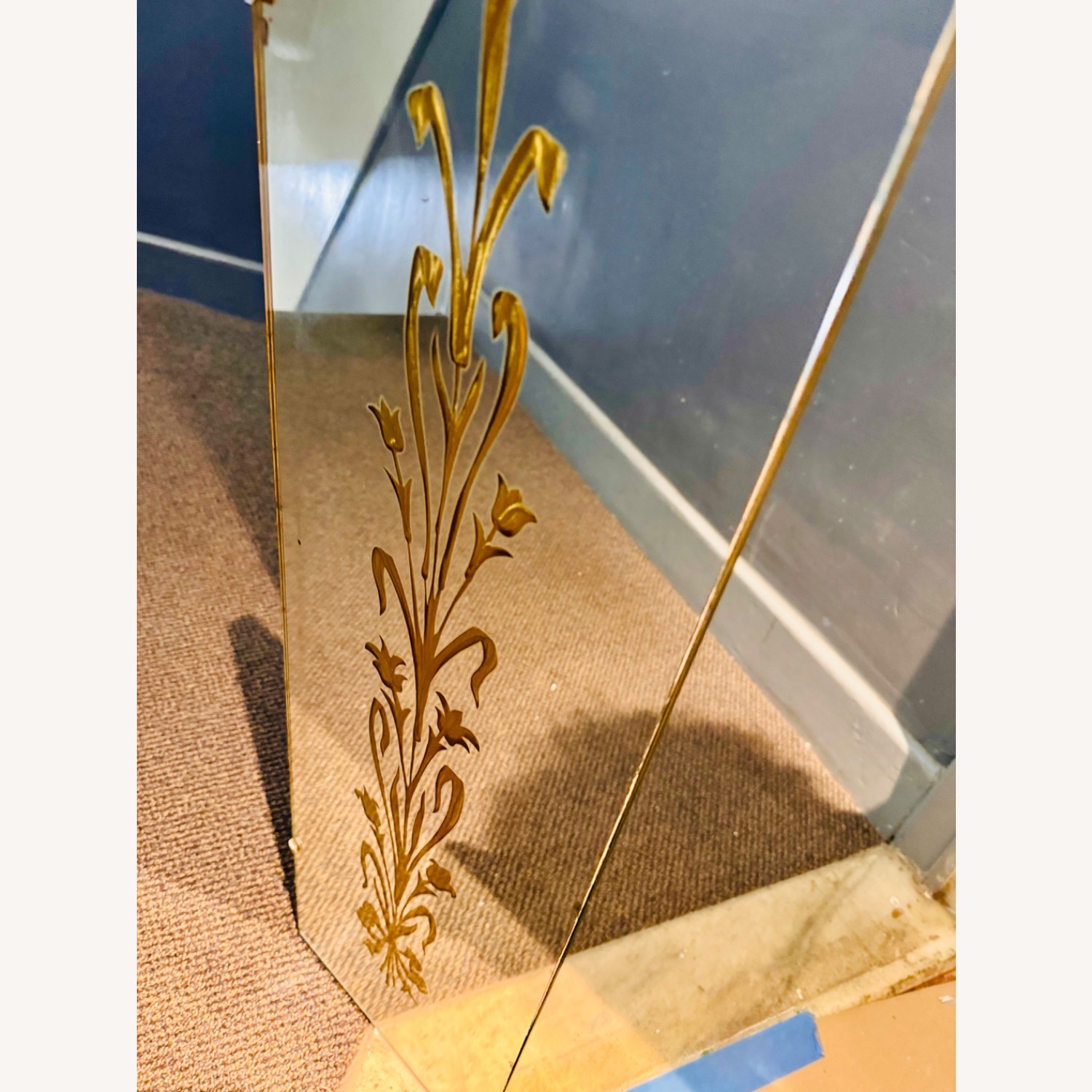 Large Vintage/Antique Etched Wall Mirror - image-14