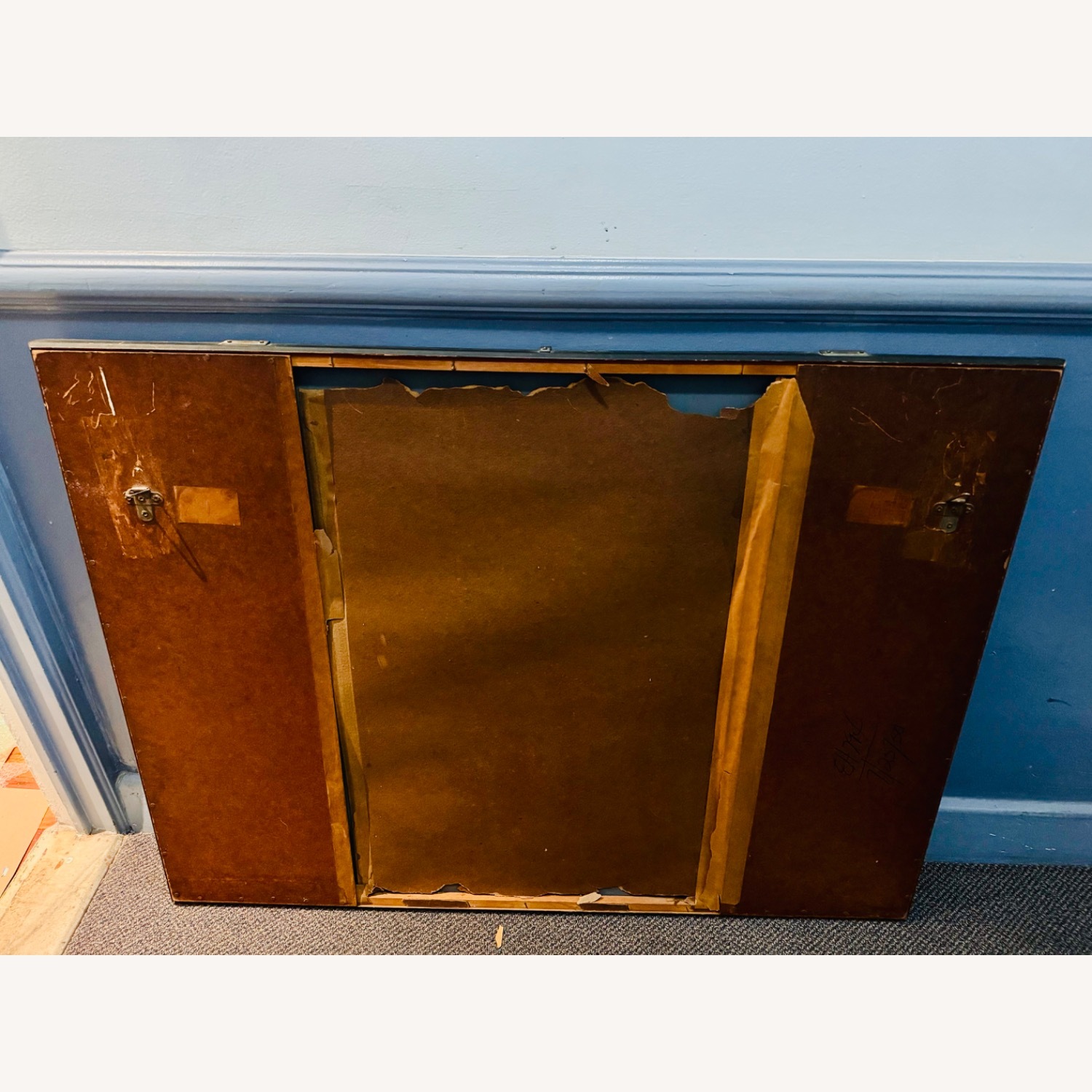 Large Vintage/Antique Etched Wall Mirror - image-17