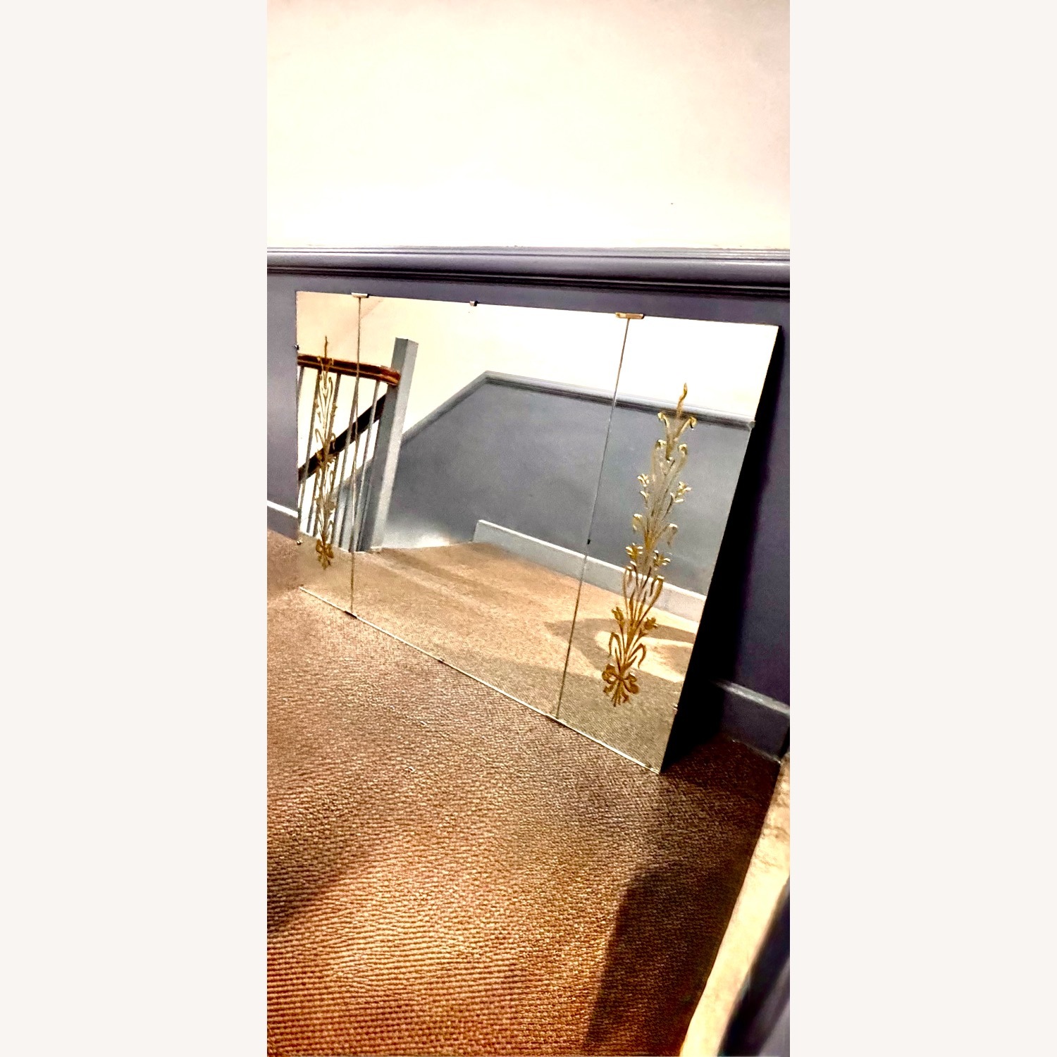 Large Vintage/Antique Etched Wall Mirror - image-27