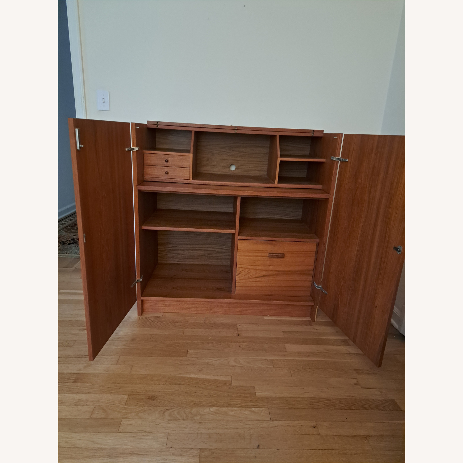 Maurice Villency Teak Wood Desk With Storage - image-4