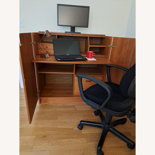 Used Maurice Villency Teak Wood Desk With Storage for sale on AptDeco