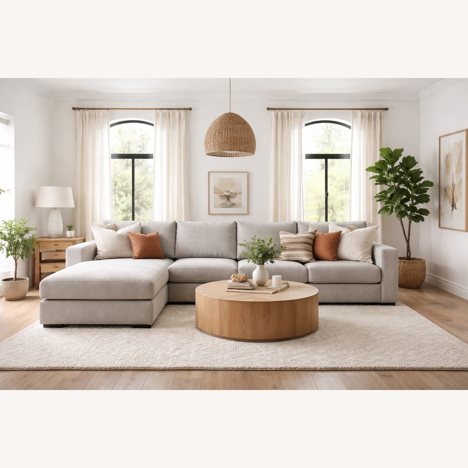 IKEA Finnala Natural Fabric 3+ Piece Sectional - image-6