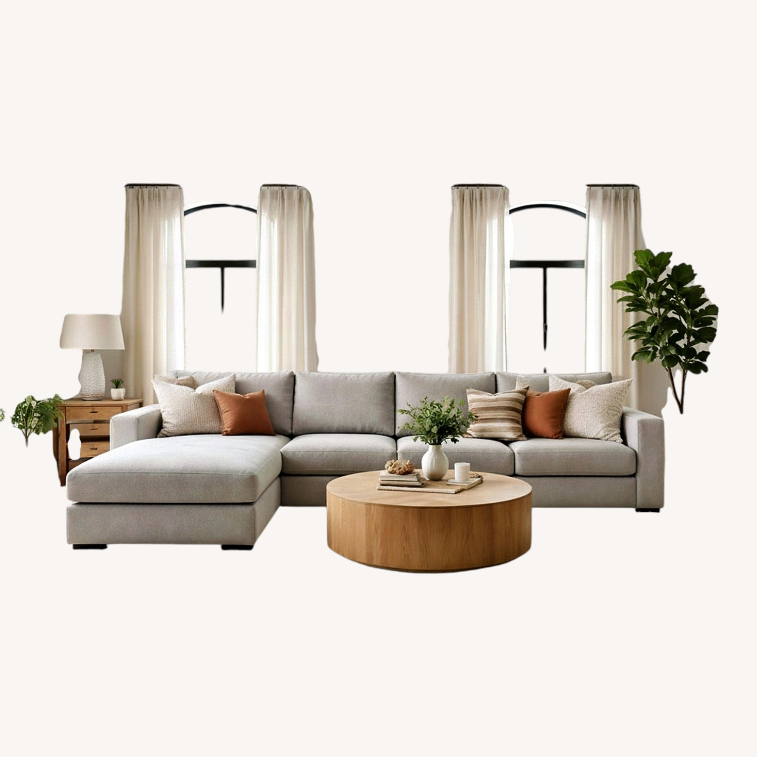 IKEA Finnala Natural Fabric 3+ Piece Sectional - image-0