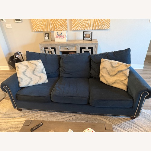 Used Bassett Chenille Fabric Couch for sale on AptDeco