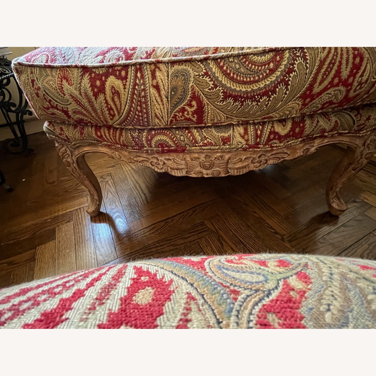 French Vintage-Style Armchairs 2 Plus Ottoman - image-4