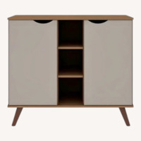 Manhattan Comfort Hampton Light Brown Wood Sideboard