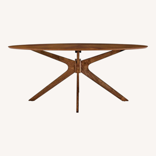 Used Modway Dark Brown Oval Wood Dining Table for sale on AptDeco