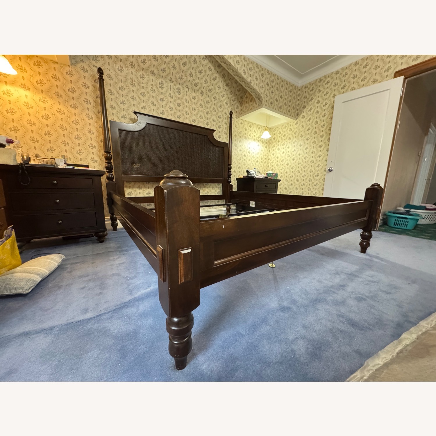 Restoration Hardware Dark Brown Wood Headboard - image-1