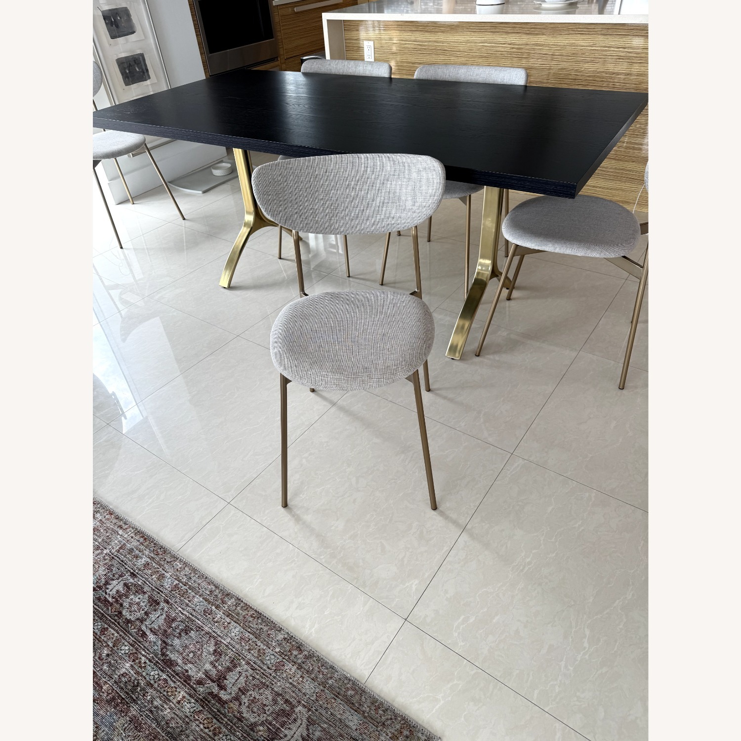 West Elm Black Wood Dining Table and 6 Chairs - image-3