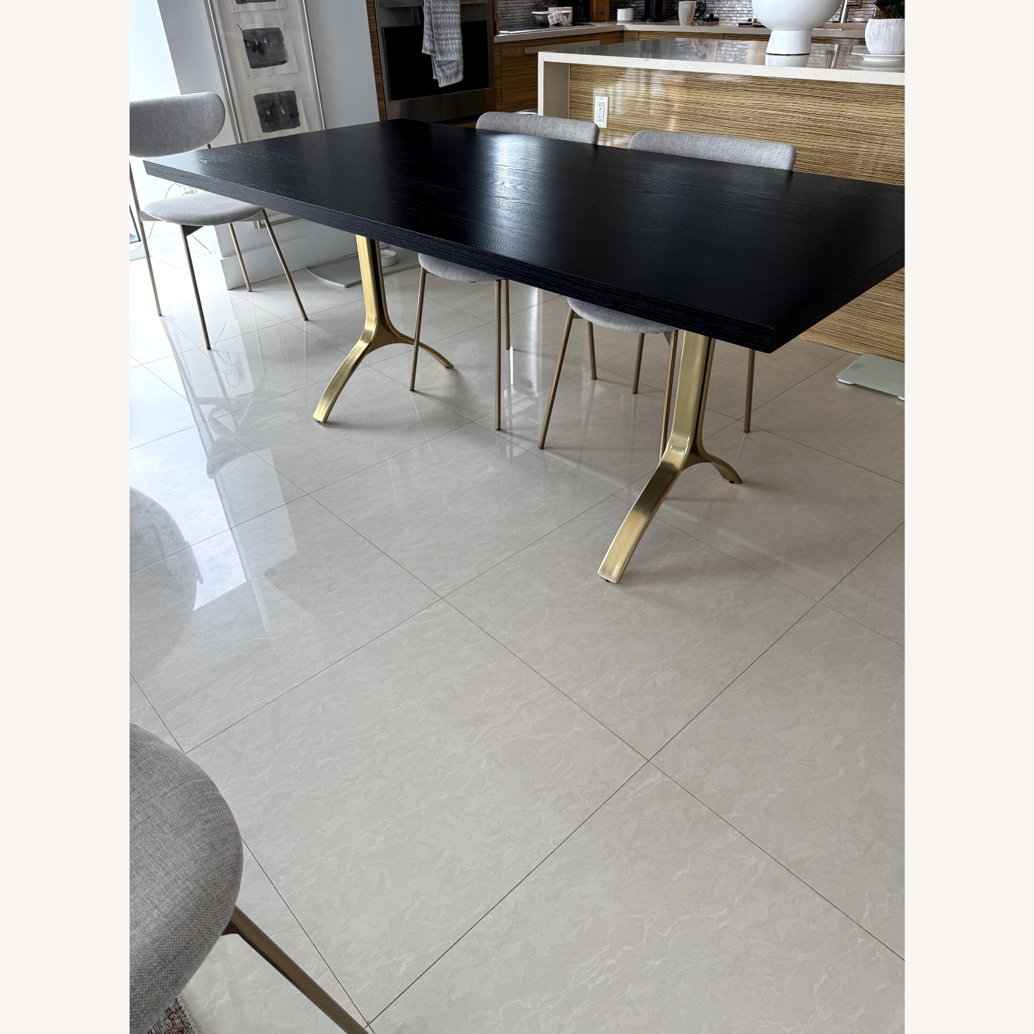 West Elm Black Wood Dining Table and 6 Chairs - image-6