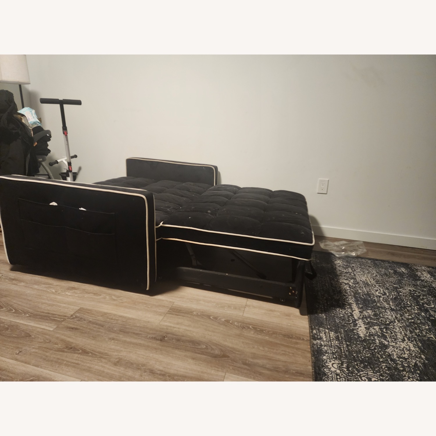 Wayfair Black Velvet Sleeper Sofa - image-3