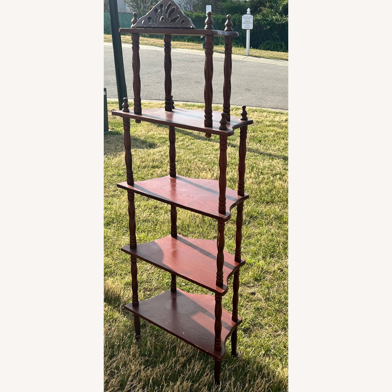 Vintage Cherry 5 Shelf Stand - image-2