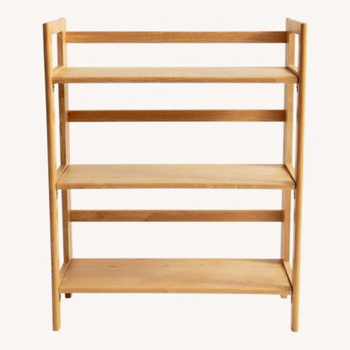 Used Vintage Light Oak Wood 3 Shelf Shoerack for sale on AptDeco
