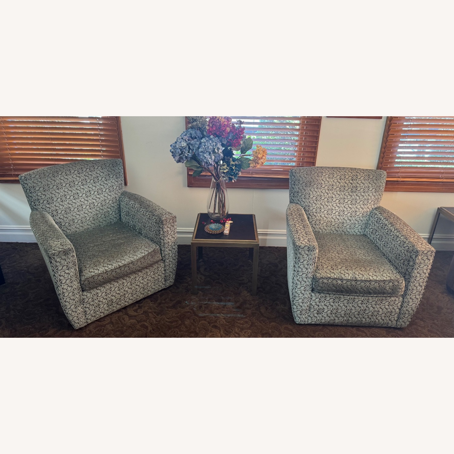 Crate & Barrel Mandy Mist Swivel Chair - image-1