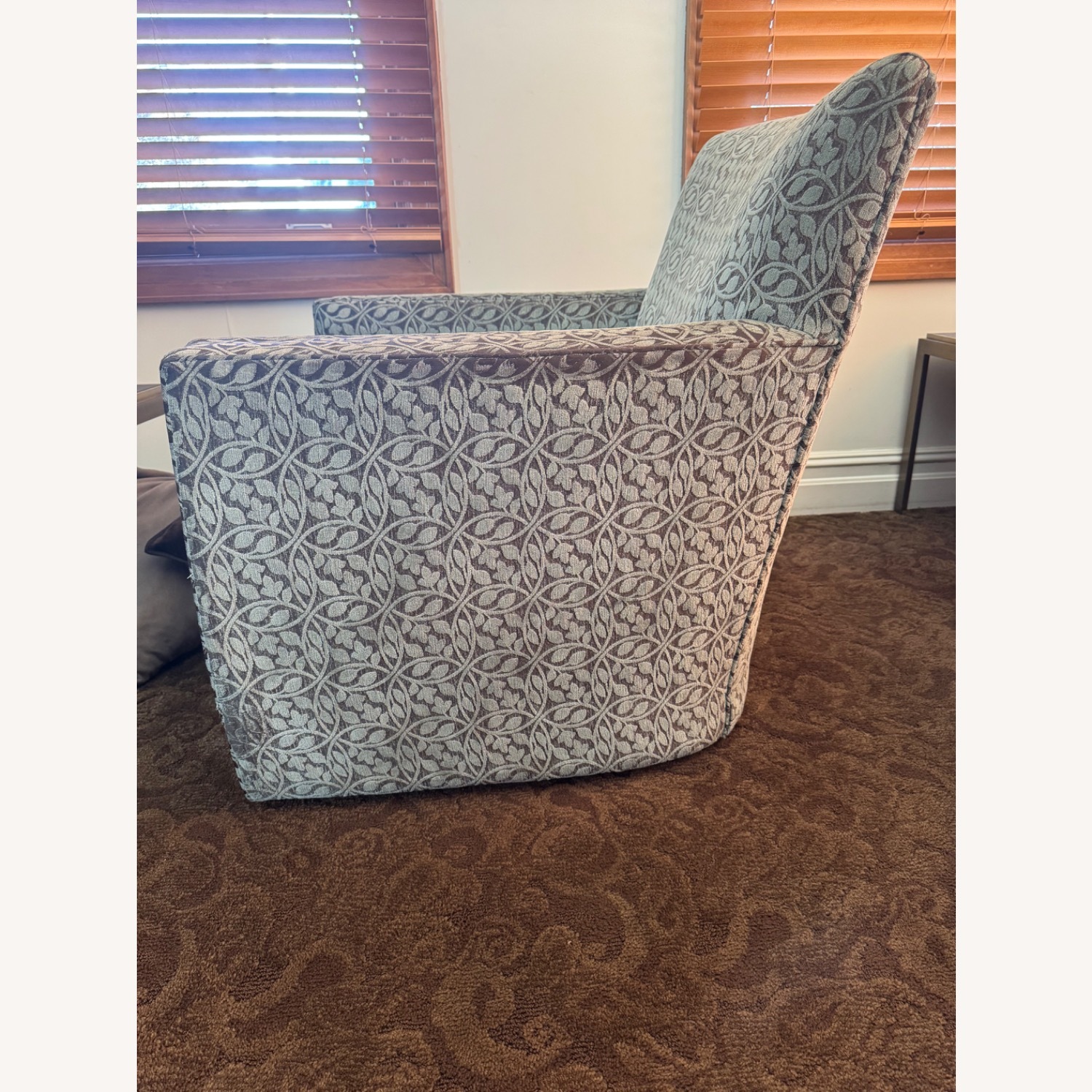 Crate & Barrel Mandy Mist Swivel Chair - image-4