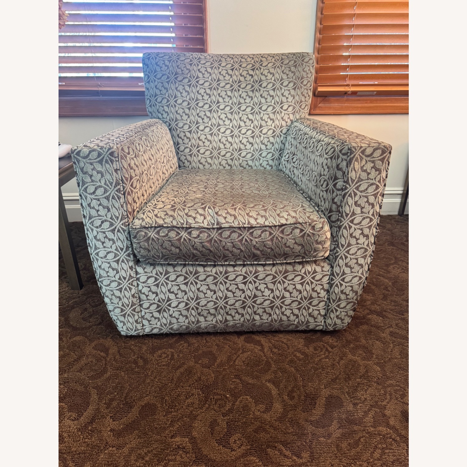 Crate & Barrel Mandy Mist Swivel Chair - image-2