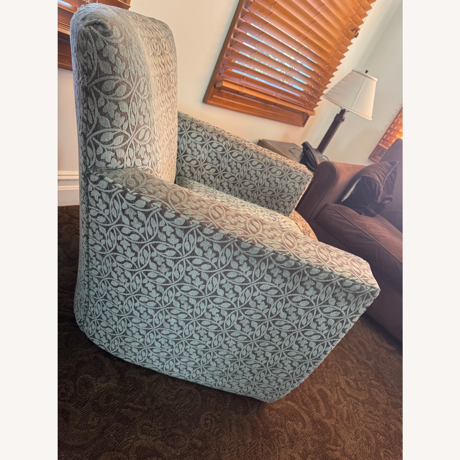 Crate & Barrel Mandy Mist Swivel Chair - image-5