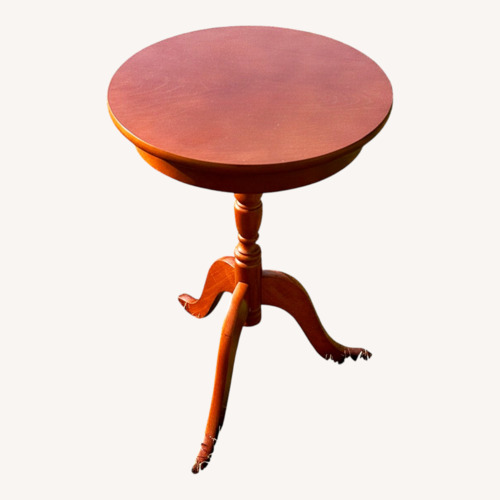 Used Vintage Maple Wood Round Side Table for sale on AptDeco