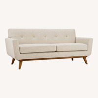 Engage Upholstered Fabric Loveseat in Beige