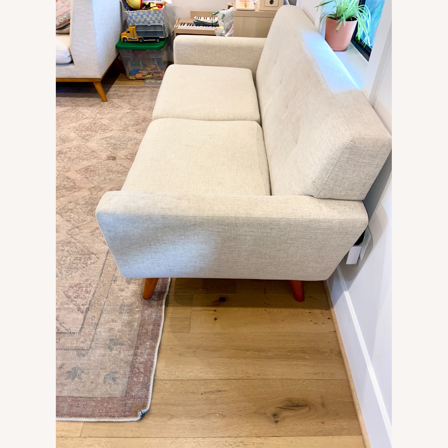 Engage Upholstered Fabric Loveseat in Beige - image-2