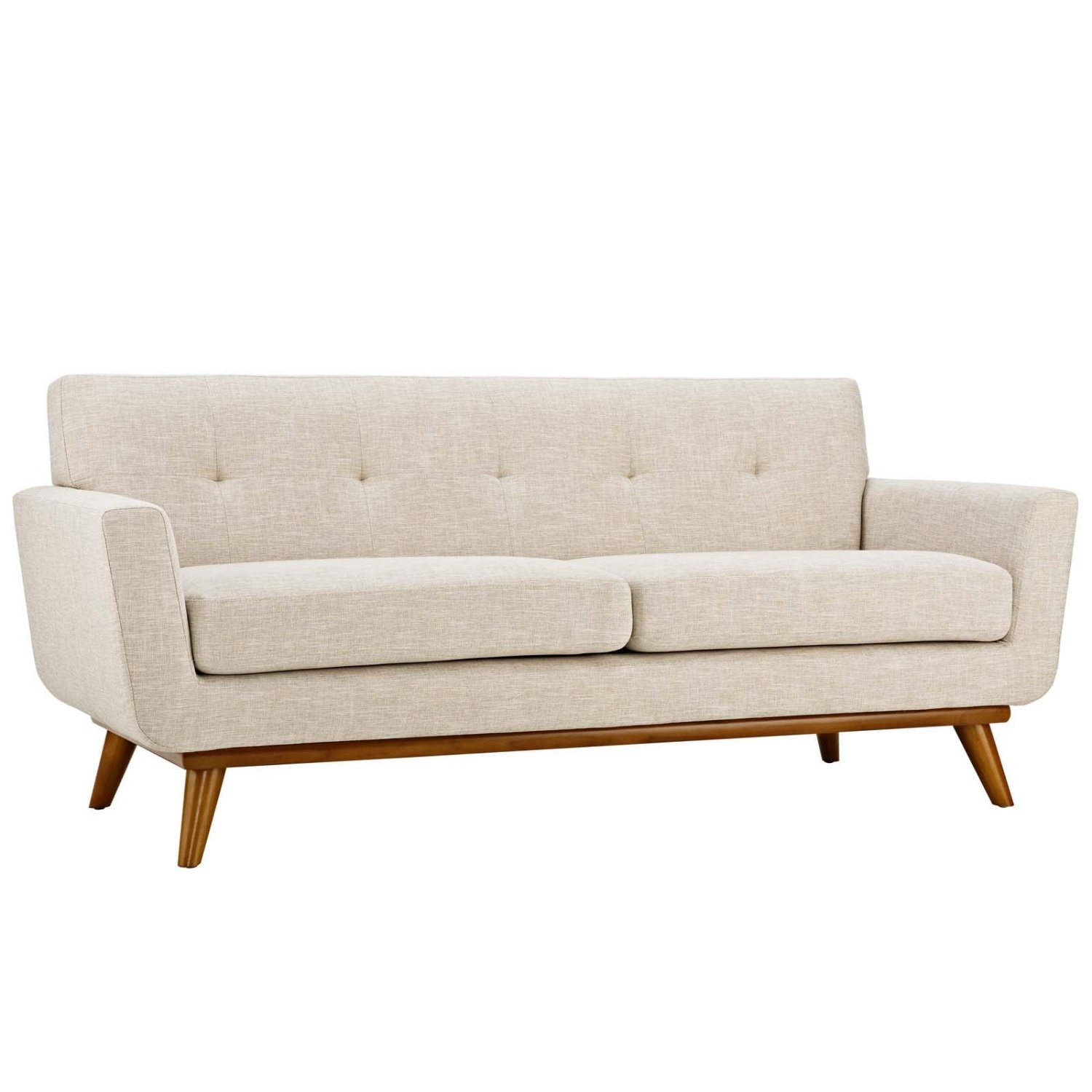 Engage Upholstered Fabric Loveseat in Beige - image-5
