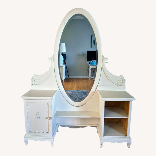 Used Vintage/Antique White Wood Sideboard for sale on AptDeco