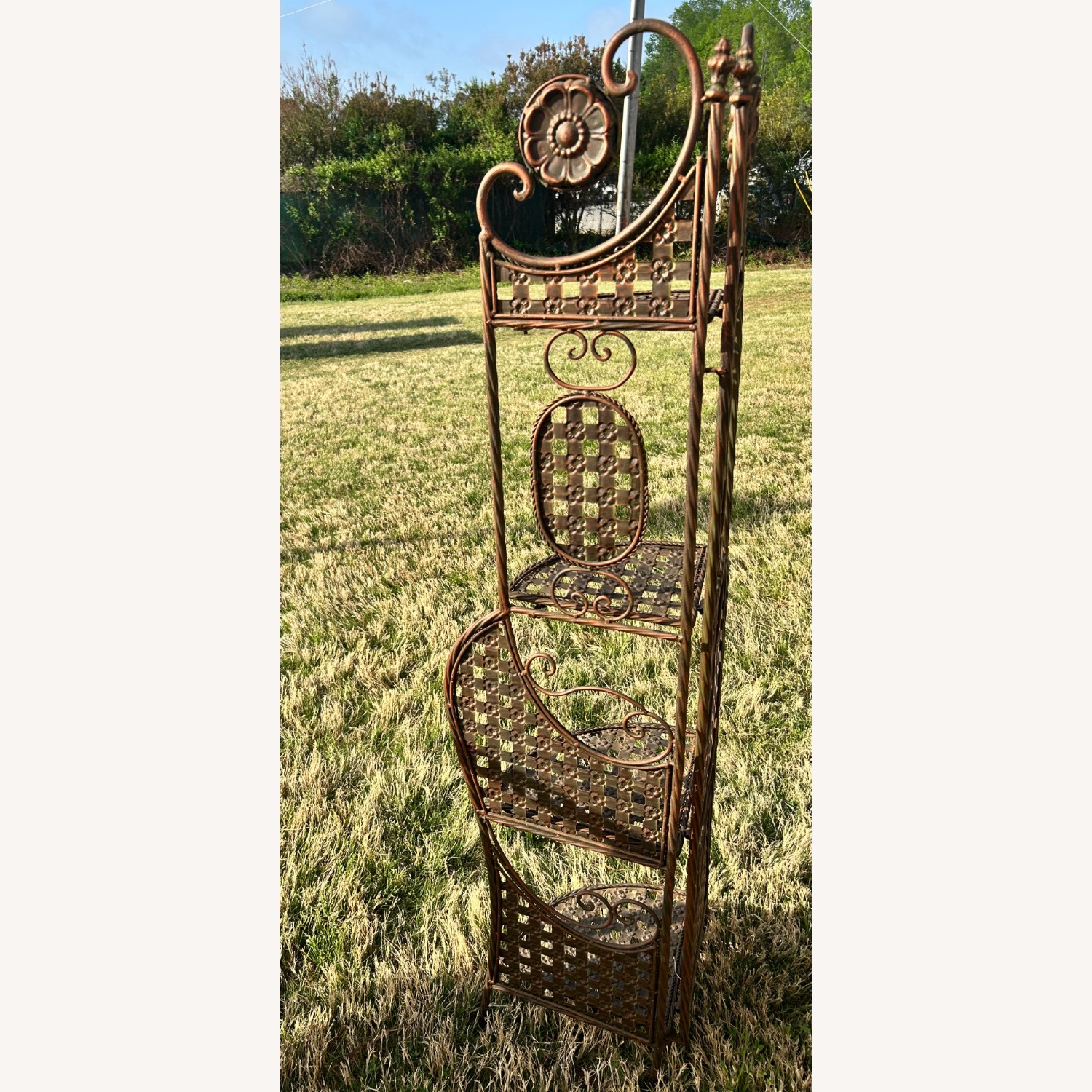 Antique Metal Bookcase / Plant Stand - image-3