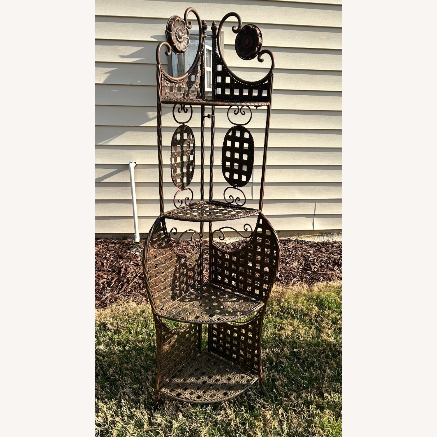 Antique Metal Bookcase / Plant Stand - image-1