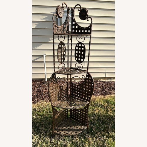 Used Antique Metal Bookcase / Plant Stand for sale on AptDeco