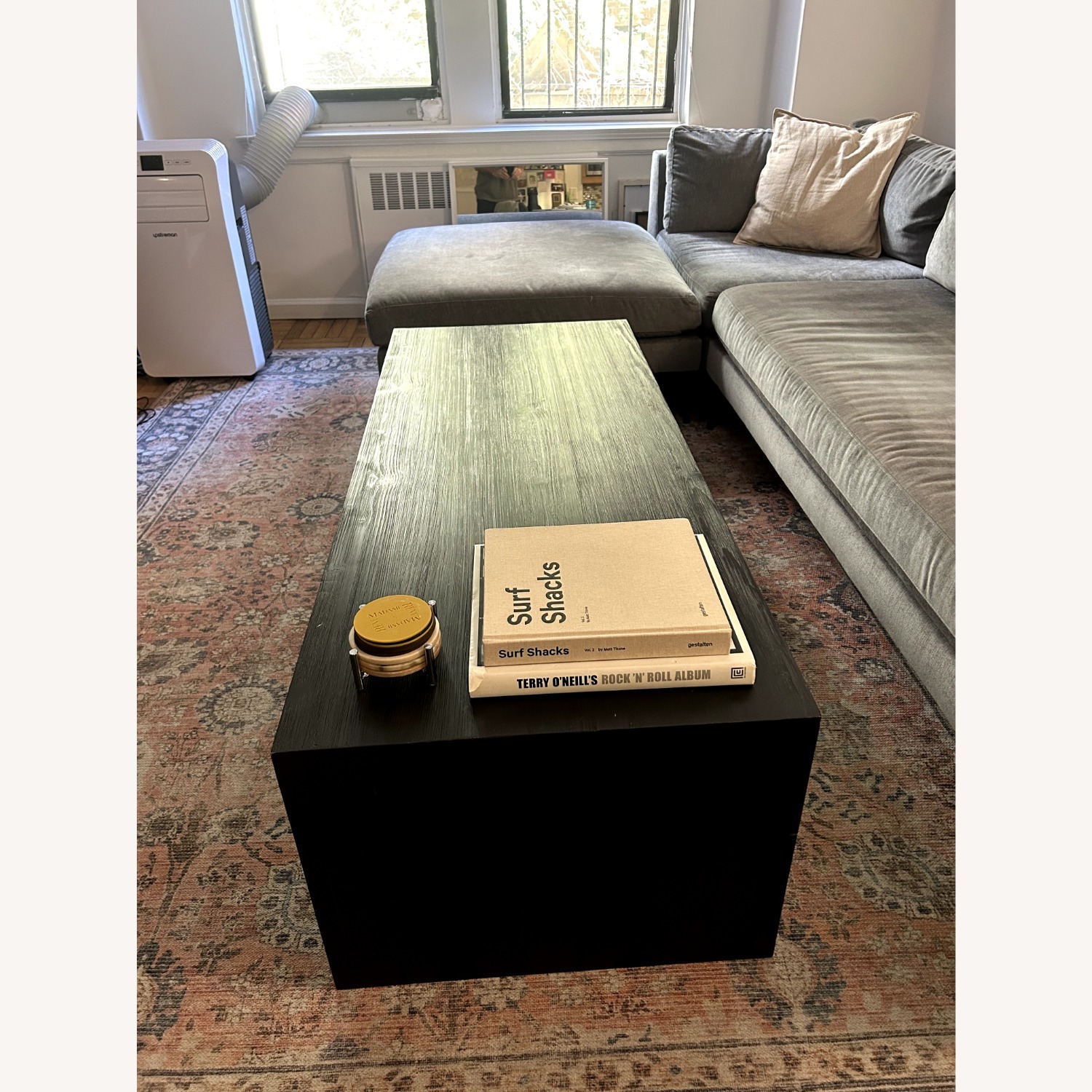 Pottery Barn Folsom Dark Brown Wood Coffee Table - image-1