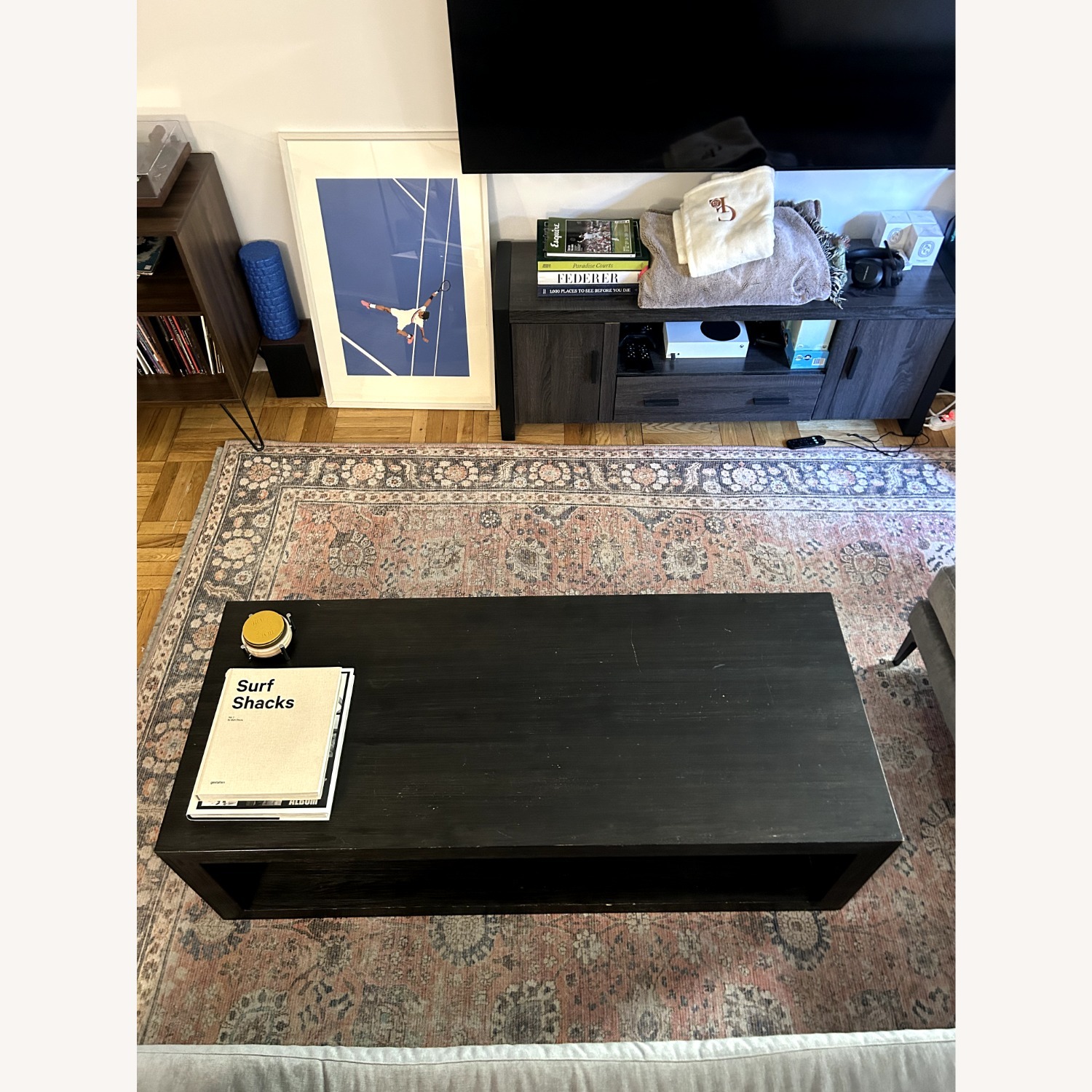 Pottery Barn Folsom Dark Brown Wood Coffee Table - image-4