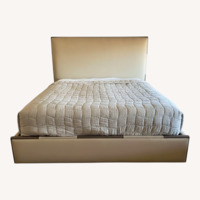 Vanguard Furniture Light Gray Leather King Bed