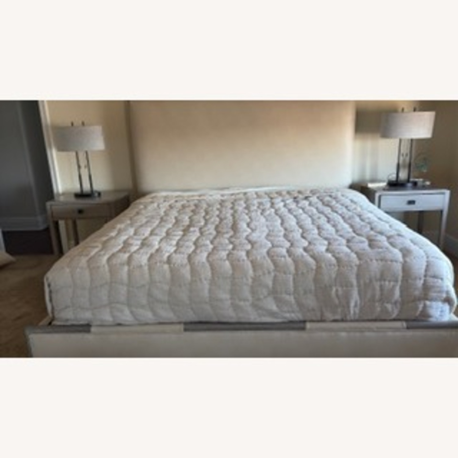 Vanguard Furniture Light Gray Leather King Bed - image-3