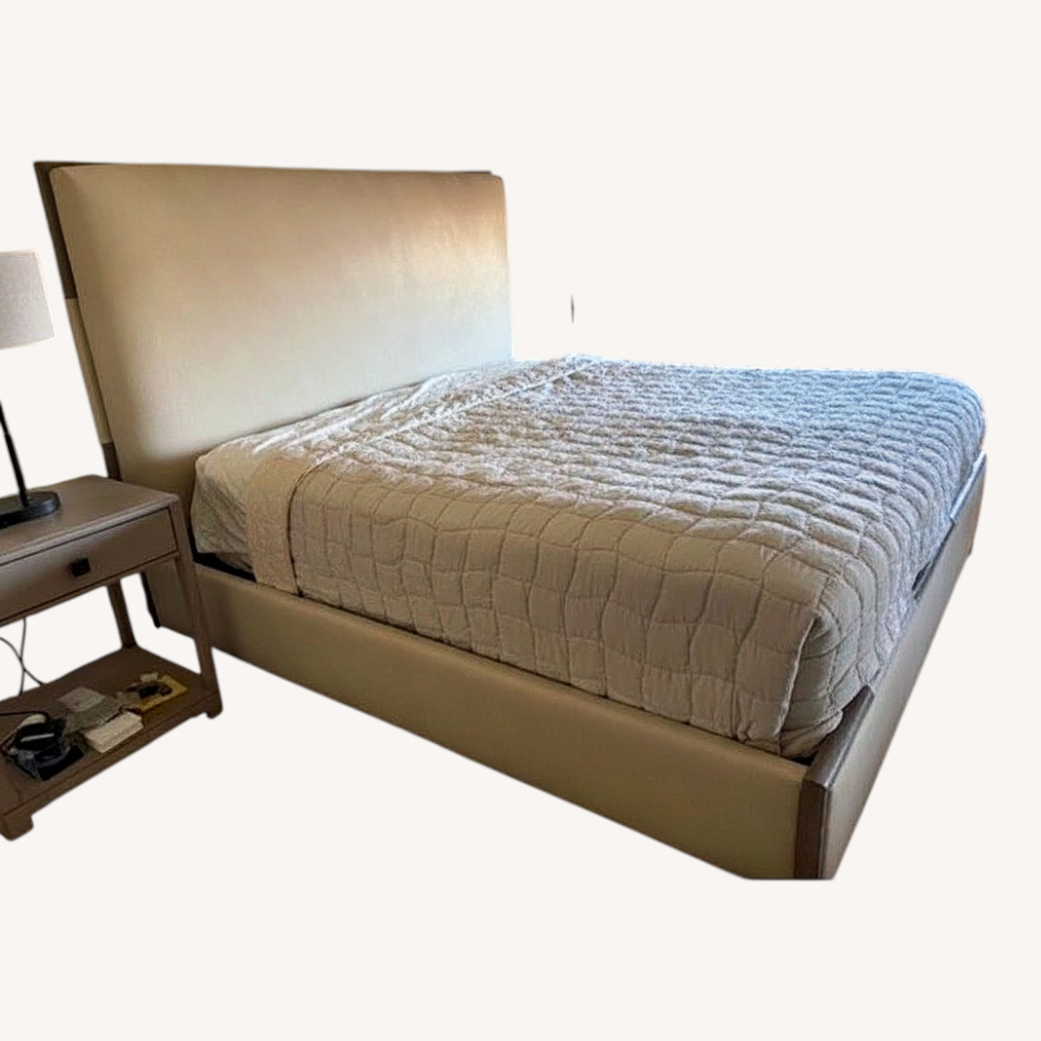 Vanguard Furniture Light Gray Leather King Bed - image-4