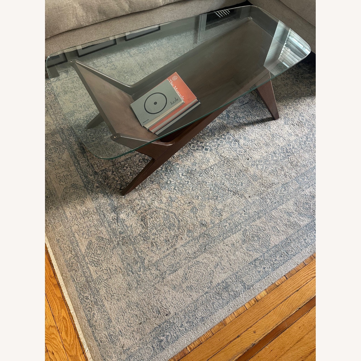 West Elm Dark Brown Glass Coffee Table - image-2