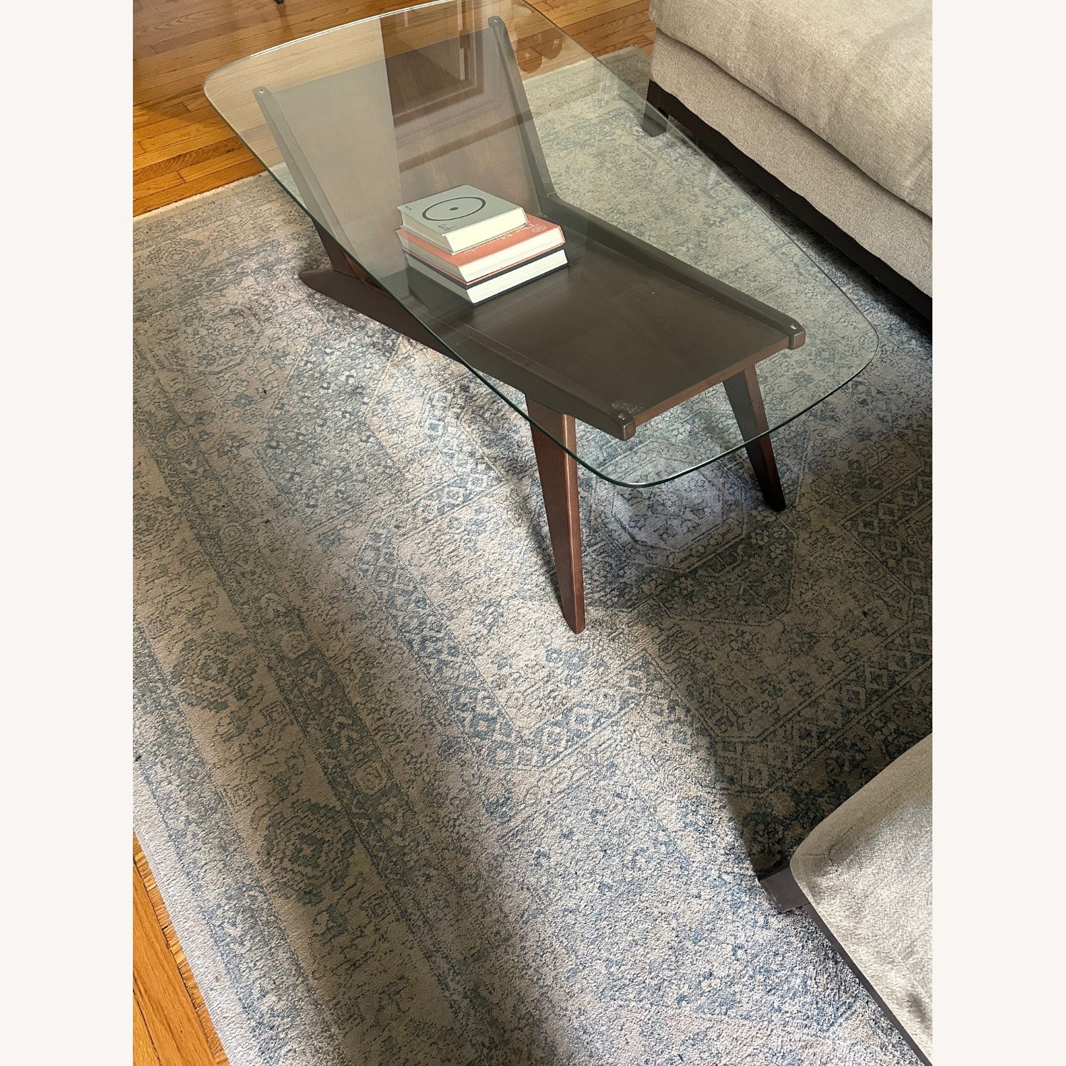 West Elm Dark Brown Glass Coffee Table - image-3