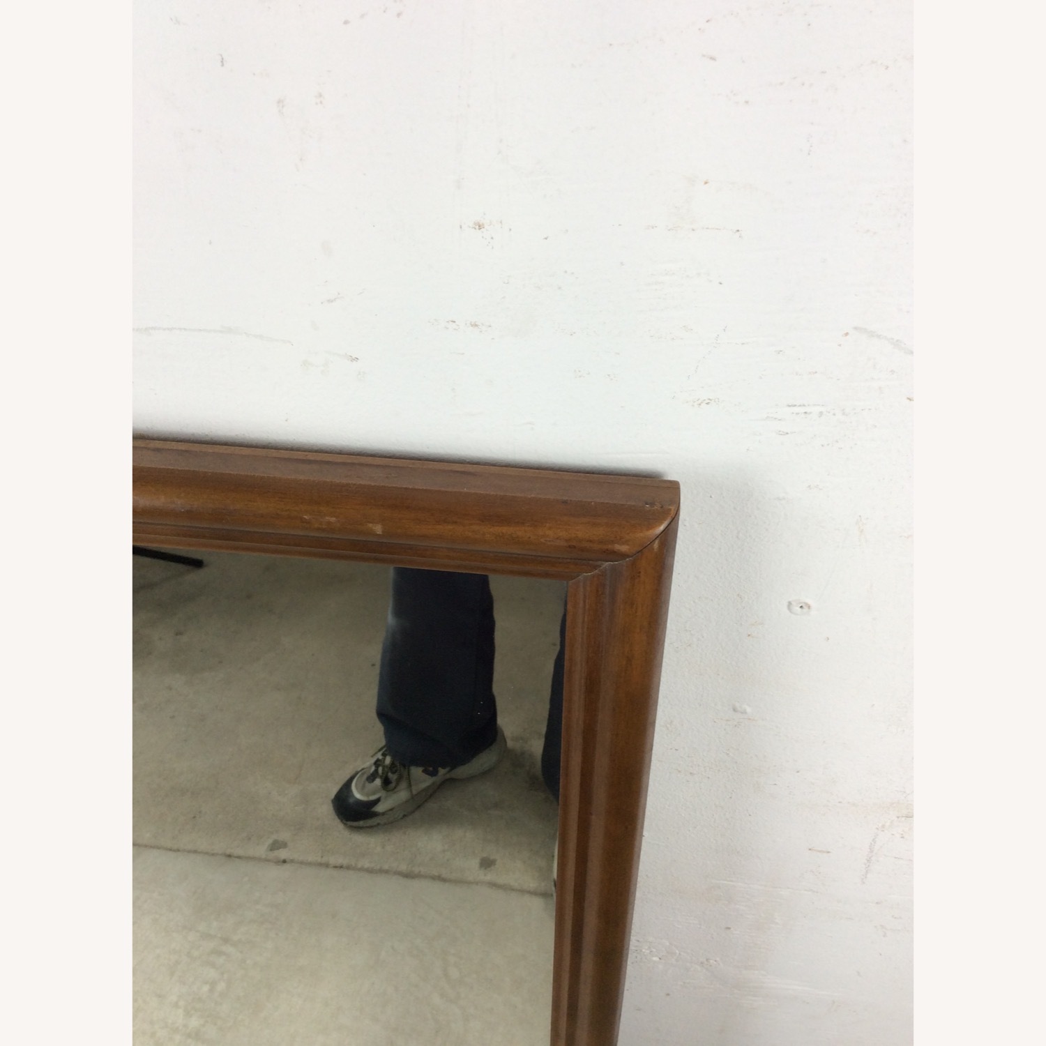 MCM Rectangular Mirror with Rounded Walnut Frame - image-4