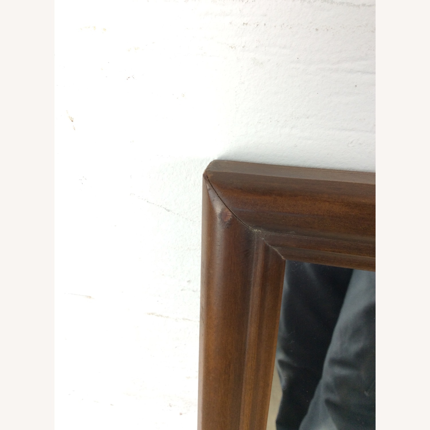 MCM Rectangular Mirror with Rounded Walnut Frame - image-11