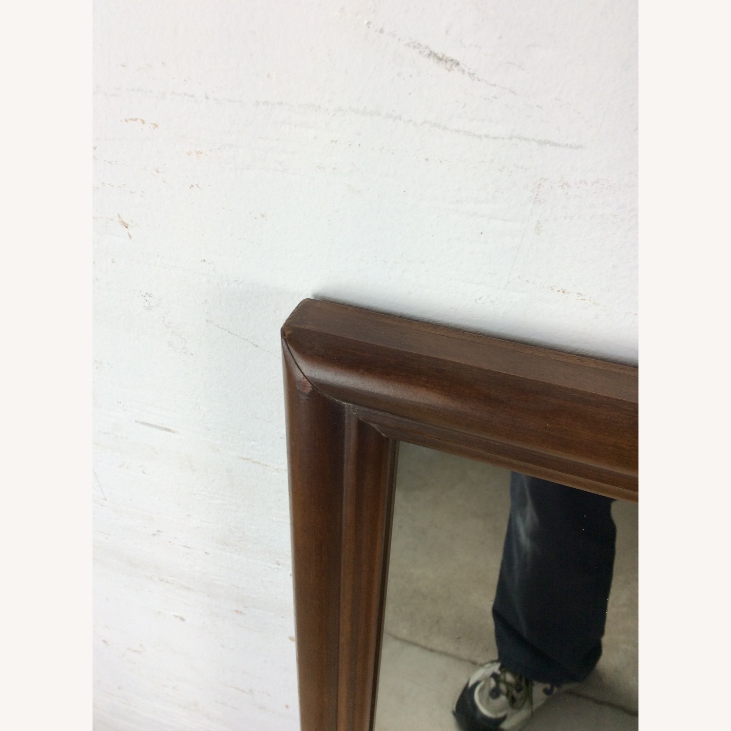 MCM Rectangular Mirror with Rounded Walnut Frame - image-5