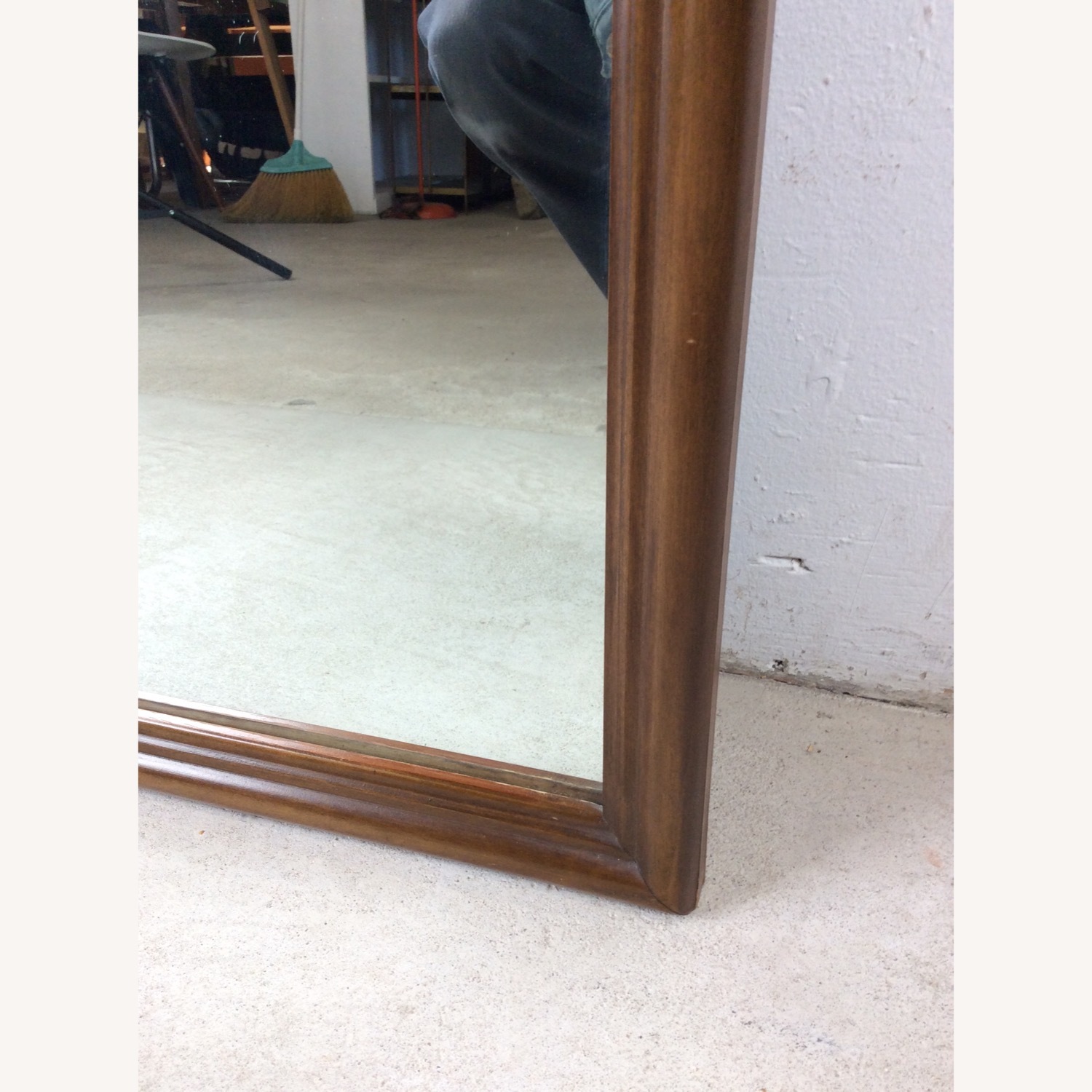 MCM Rectangular Mirror with Rounded Walnut Frame - image-7