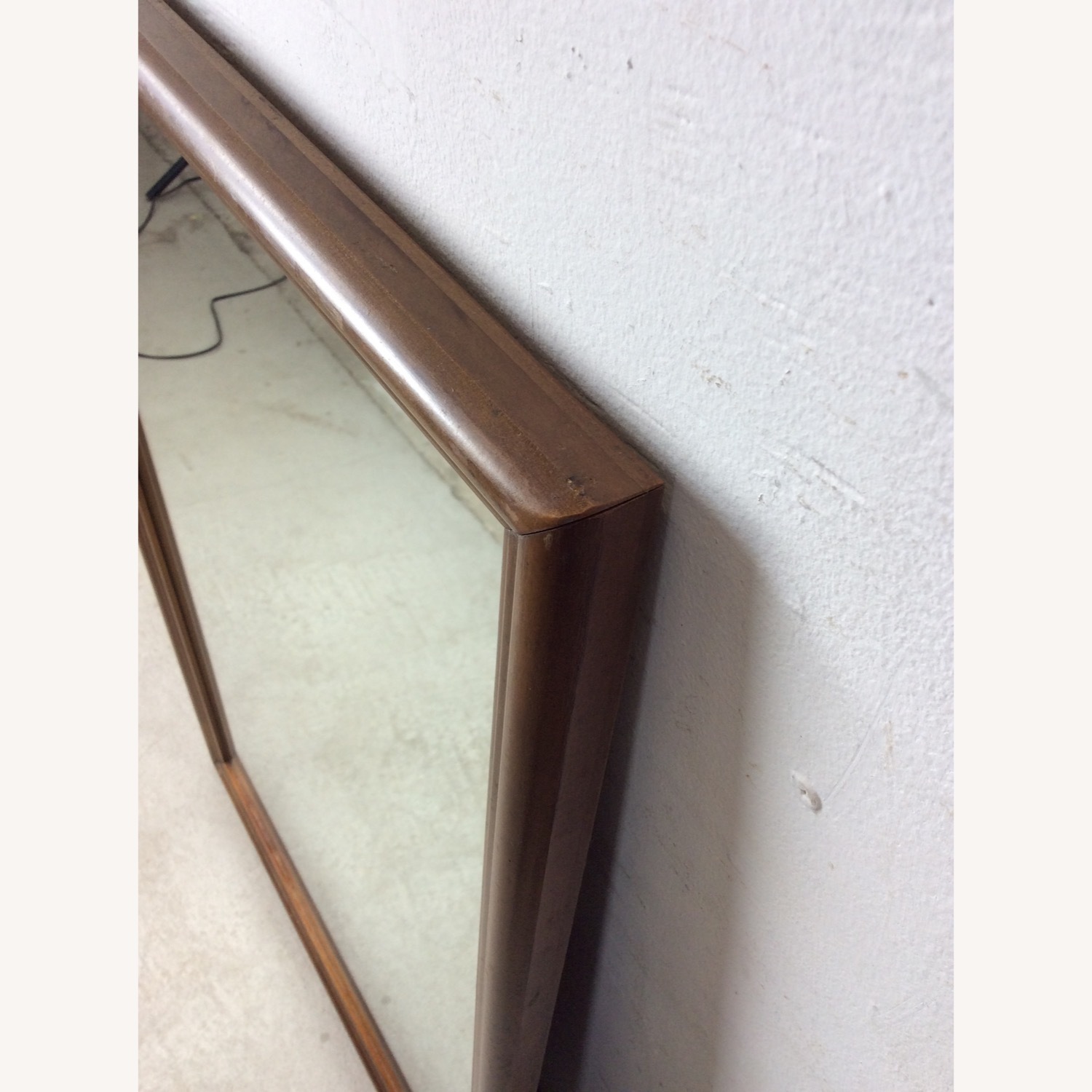 MCM Rectangular Mirror with Rounded Walnut Frame - image-15