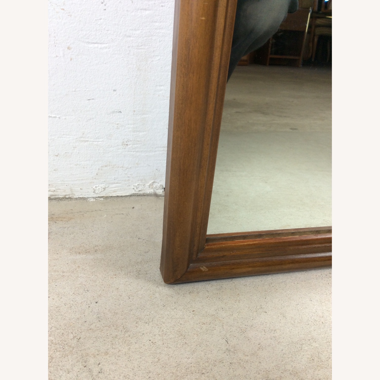 MCM Rectangular Mirror with Rounded Walnut Frame - image-12