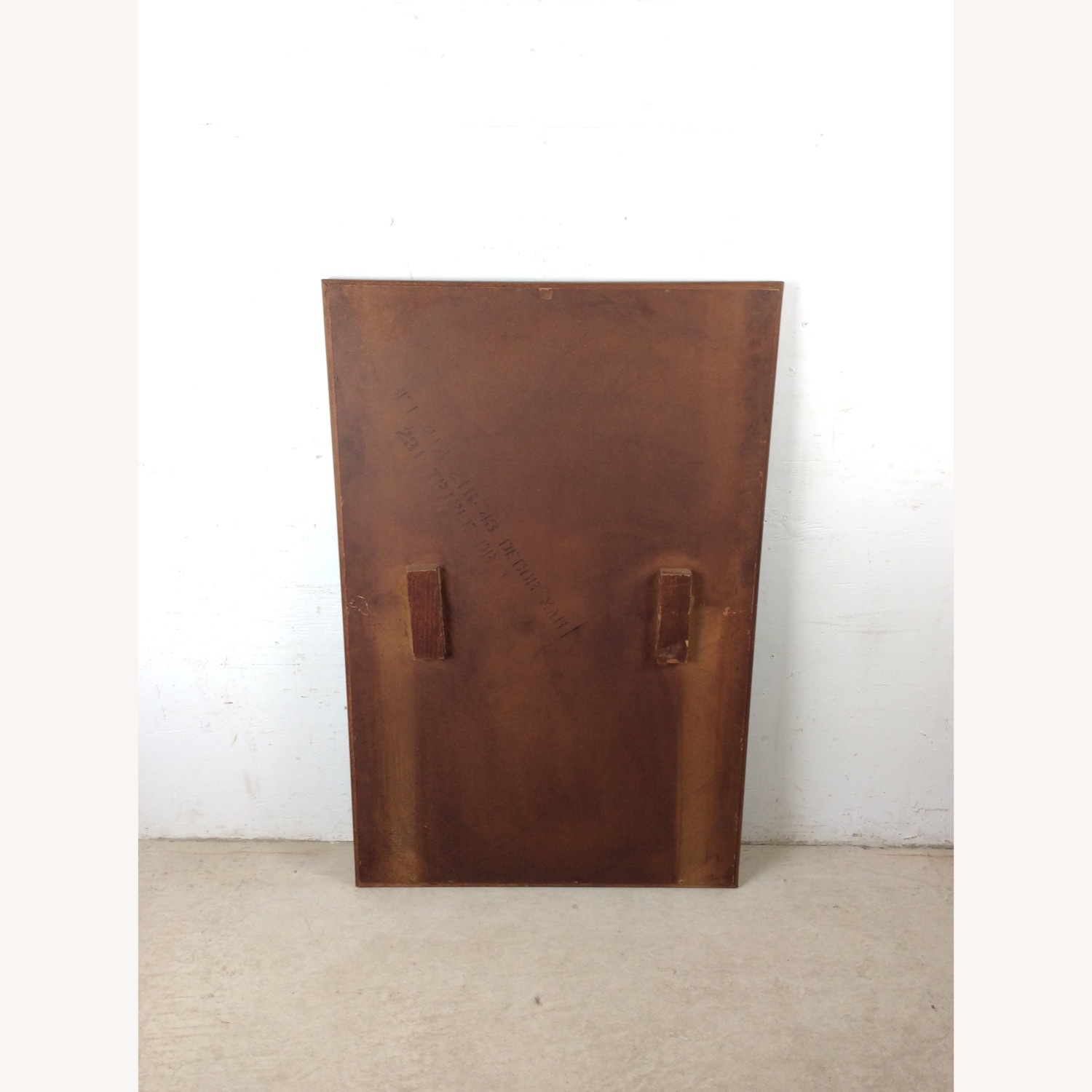 MCM Rectangular Mirror with Rounded Walnut Frame - image-16