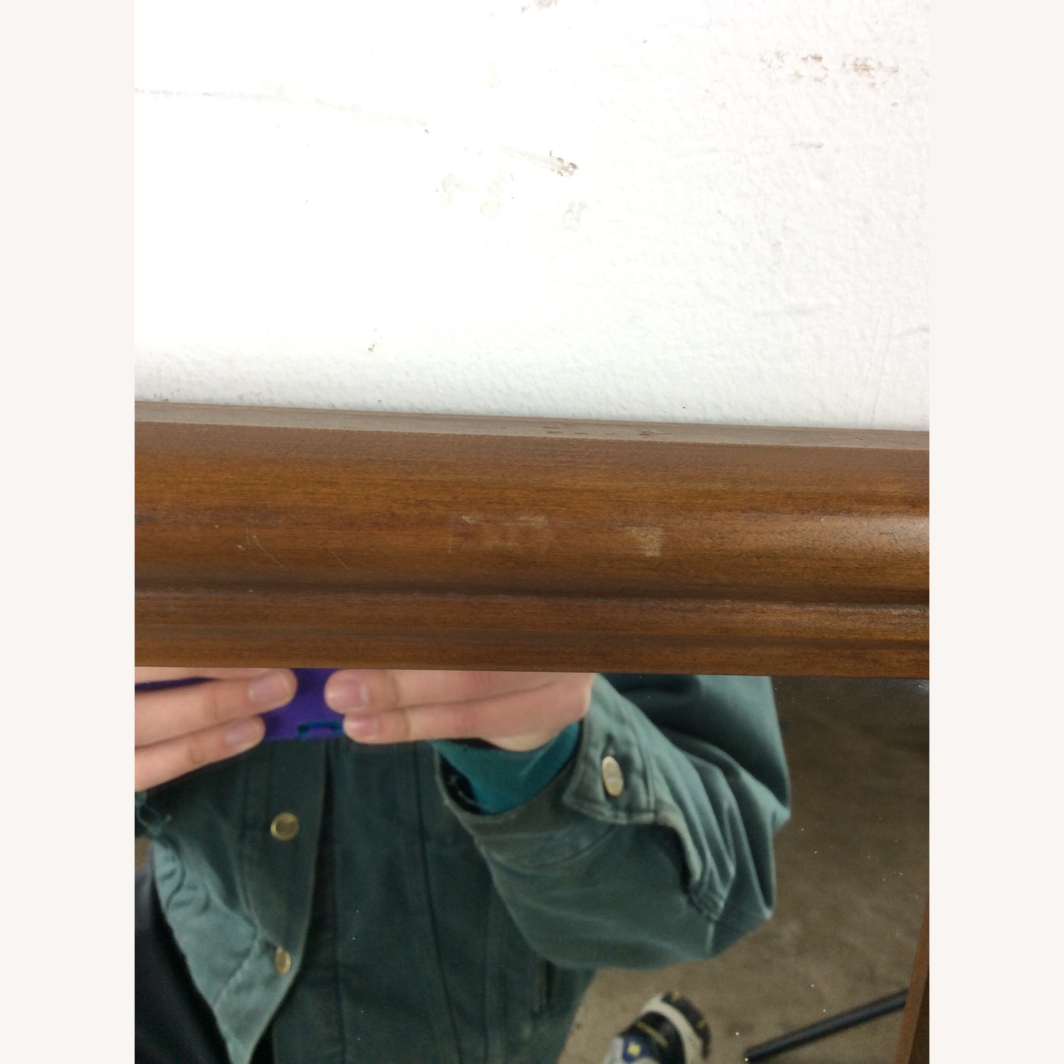 MCM Rectangular Mirror with Rounded Walnut Frame - image-10