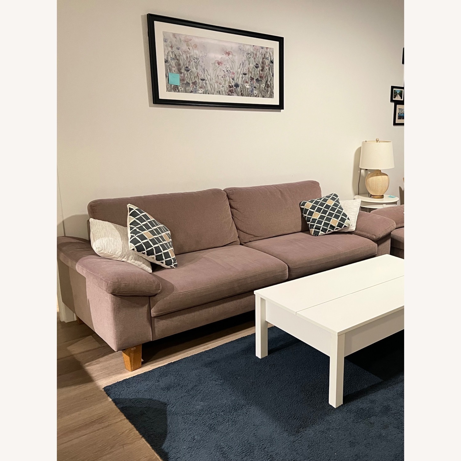Light Brown Fabric 2 Seater Sofa - image-3