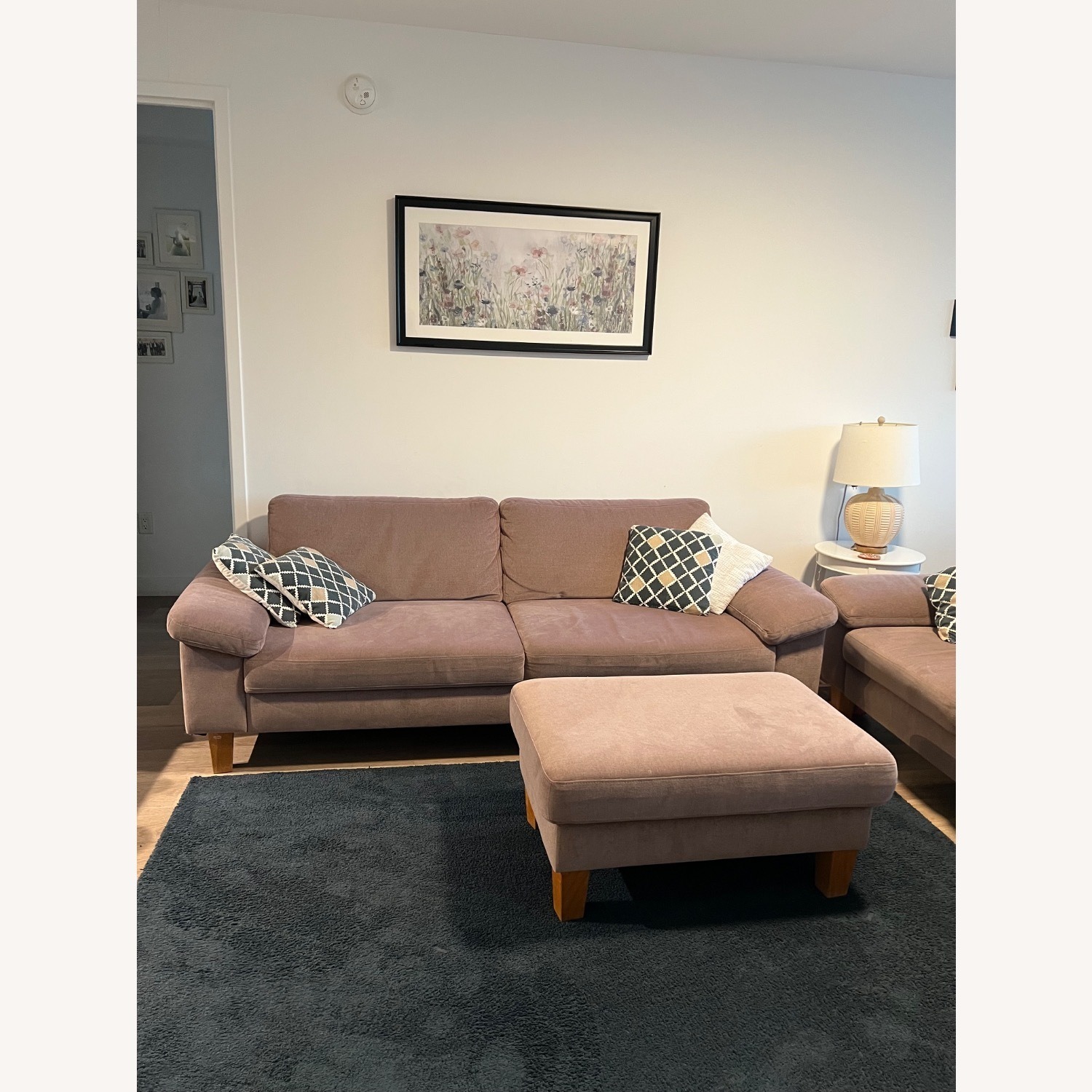 Light Brown Fabric 2 Seater Sofa - image-4