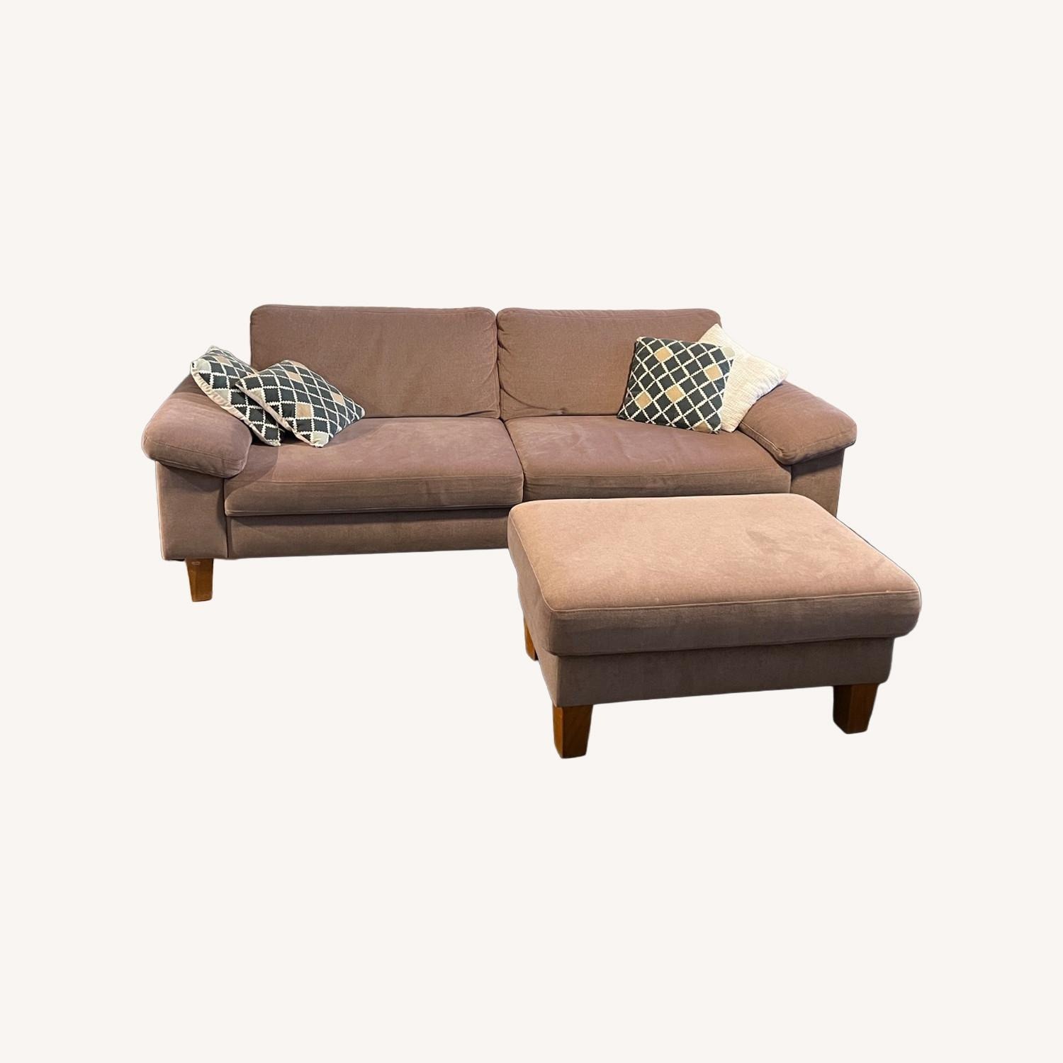 Light Brown Fabric 2 Seater Sofa - image-1