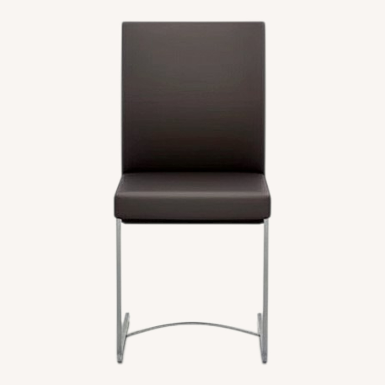 Roche Bobois Amplitude Dark Gray Leather Dining Chairs - image-0