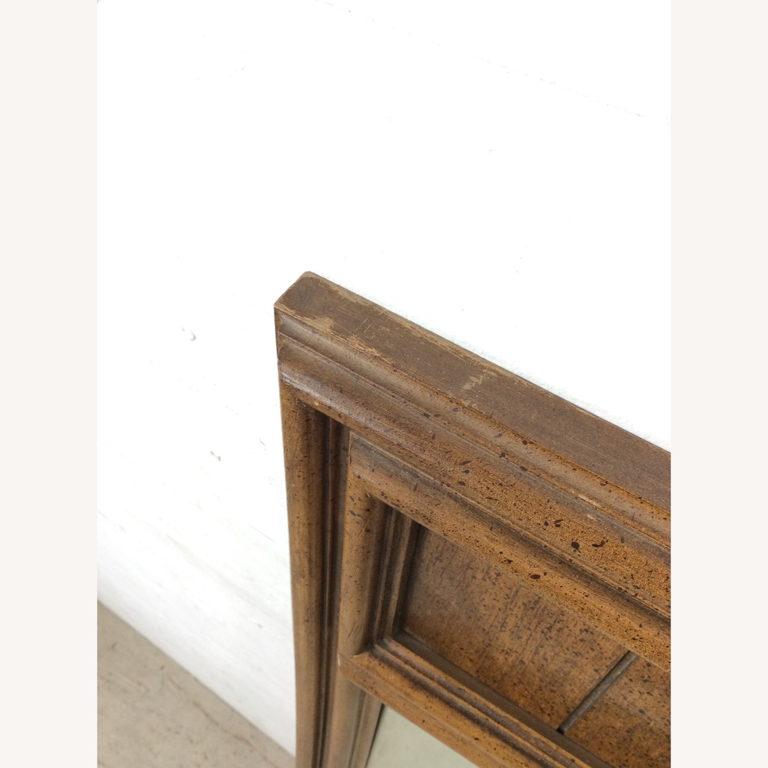 Mid Century Mirror with Inlaid Wood Panel - image-6