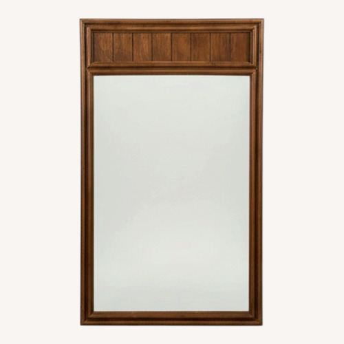 Used Mid Century Mirror with Inlaid Wood Panel for sale on AptDeco